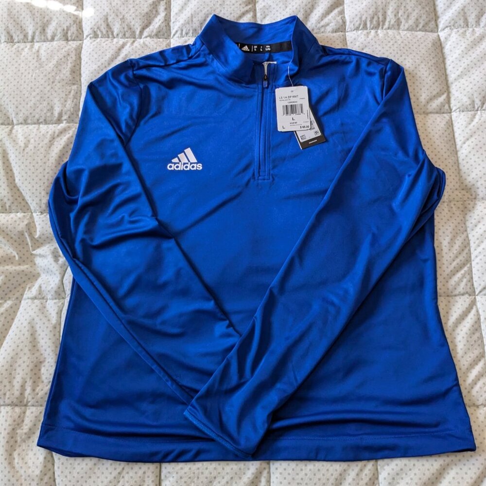 adidas  long sleeved 1/4 Zip knit shirt